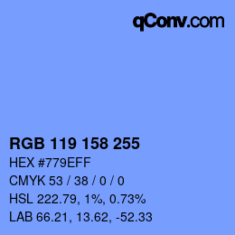 Color code: RGB 119 158 255 | qconv.com