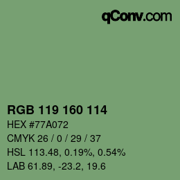 Code couleur: RGB 119 160 114 | qconv.com