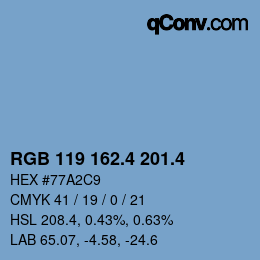カラーコード: RGB 119 162.4 201.4 | qconv.com