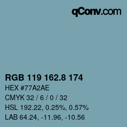 Color code: RGB 119 162.8 174 | qconv.com