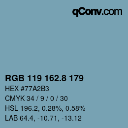 Color code: RGB 119 162.8 179 | qconv.com