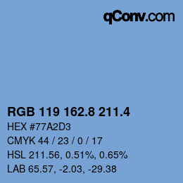 カラーコード: RGB 119 162.8 211.4 | qconv.com