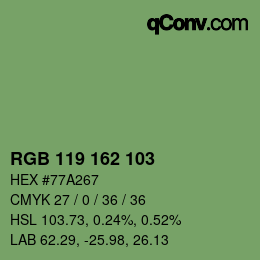 Color code: RGB 119 162 103 | qconv.com