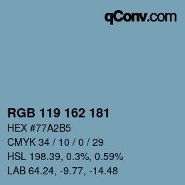 Color code: RGB 119 162 181 | qconv.com