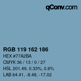 Color code: RGB 119 162 186 | qconv.com