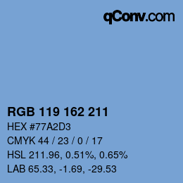 Color code: RGB 119 162 211 | qconv.com