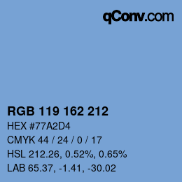 カラーコード: RGB 119 162 212 | qconv.com