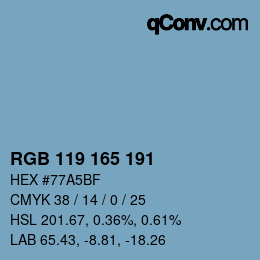 Color code: RGB 119 165 191 | qconv.com