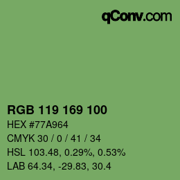 カラーコード: RGB 119 169 100 | qconv.com