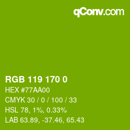 Color code: RGB 119 170 0 | qconv.com