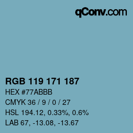 Farbcode: RGB 119 171 187 | qconv.com