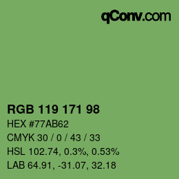 Code couleur: RGB 119 171 98 | qconv.com