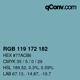 Código de color: RGB 119 172 182 | qconv.com
