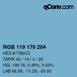 Código de color: RGB 119 176 204 | qconv.com