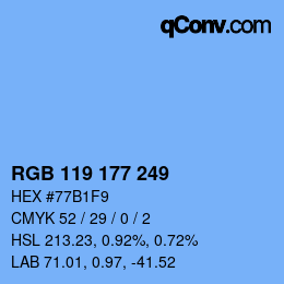 Color code: RGB 119 177 249 | qconv.com