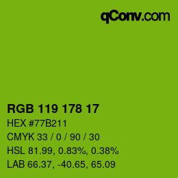 カラーコード: RGB 119 178 17 | qconv.com