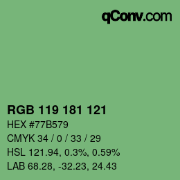 Farbcode: RGB 119 181 121 | qconv.com