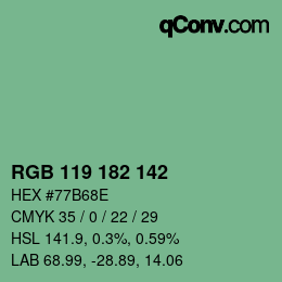 Código de color: RGB 119 182 142 | qconv.com