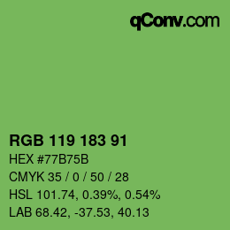 Farbcode: RGB 119 183 91 | qconv.com