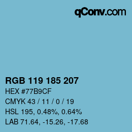 Farbcode: RGB 119 185 207 | qconv.com