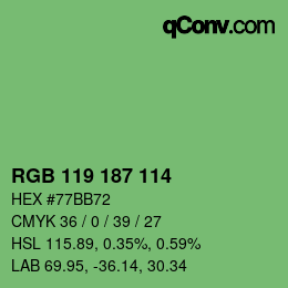 Código de color: RGB 119 187 114 | qconv.com