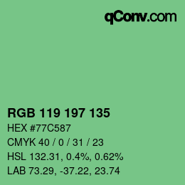 Código de color: RGB 119 197 135 | qconv.com