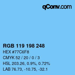 Farbcode: RGB 119 198 248 | qconv.com