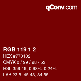 カラーコード: RGB 119 1 2 | qconv.com