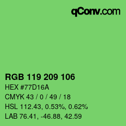Color code: RGB 119 209 106 | qconv.com