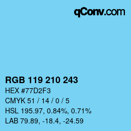 Color code: RGB 119 210 243 | qconv.com