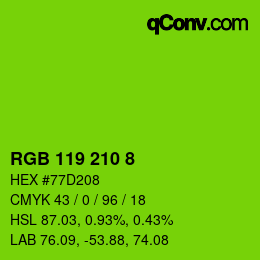 Color code: RGB 119 210 8 | qconv.com