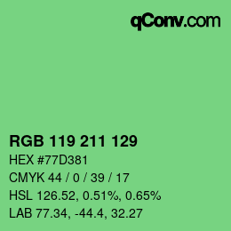 Code couleur: RGB 119 211 129 | qconv.com
