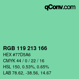 Color code: RGB 119 213 166 | qconv.com