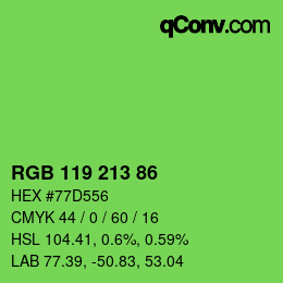 Color code: RGB 119 213 86 | qconv.com