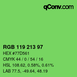 Color code: RGB 119 213 97 | qconv.com