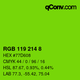 Color code: RGB 119 214 8 | qconv.com