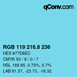 Color code: RGB 119 216.8 236 | qconv.com