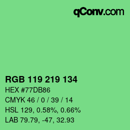 Color code: RGB 119 219 134 | qconv.com