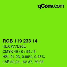 Color code: RGB 119 233 14 | qconv.com