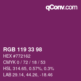 カラーコード: RGB 119 33 98 | qconv.com