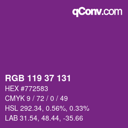 カラーコード: RGB 119 37 131 | qconv.com