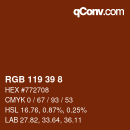 Color code: RGB 119 39 8 | qconv.com