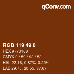Color code: RGB 119 49 8 | qconv.com