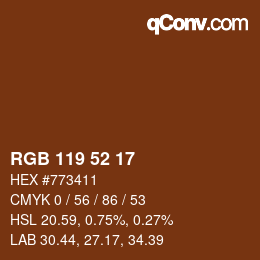 Color code: RGB 119 52 17 | qconv.com