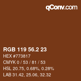 カラーコード: RGB 119 56.2 23 | qconv.com