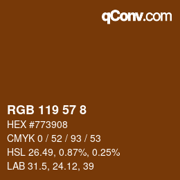 Color code: RGB 119 57 8 | qconv.com