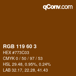 カラーコード: RGB 119 60 3 | qconv.com