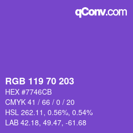 カラーコード: RGB 119 70 203 | qconv.com