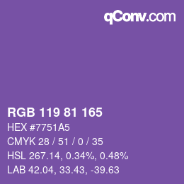 Farbcode: RGB 119 81 165 | qconv.com