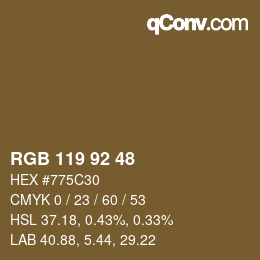 カラーコード: RGB 119 92 48 | qconv.com